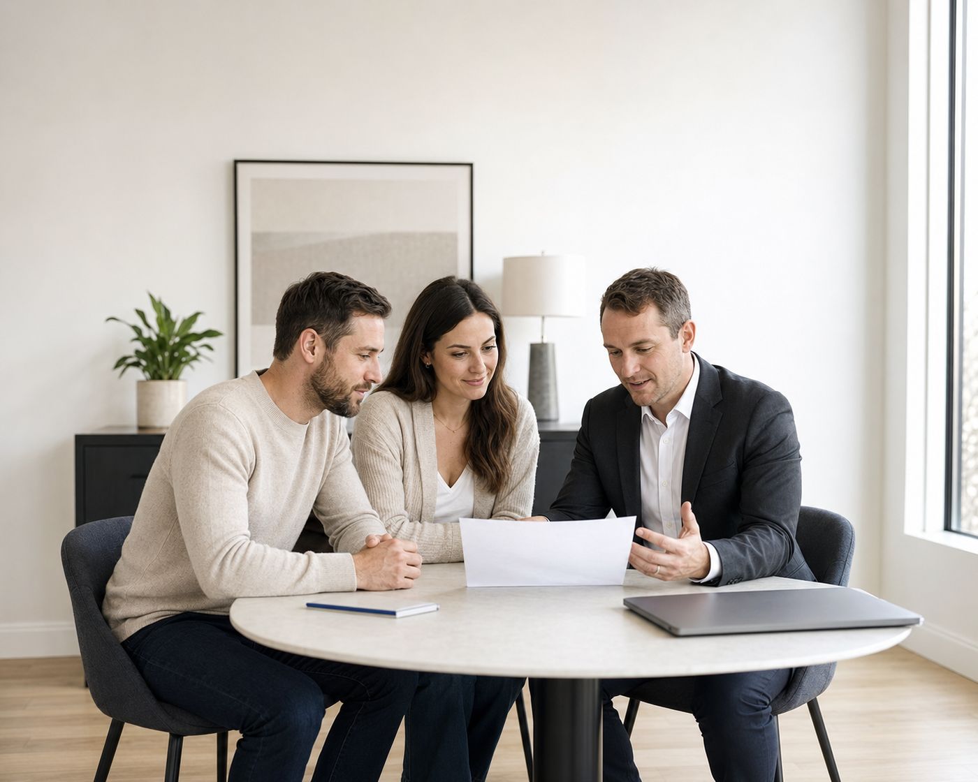 Un courtier accompagne ses clients avec attention